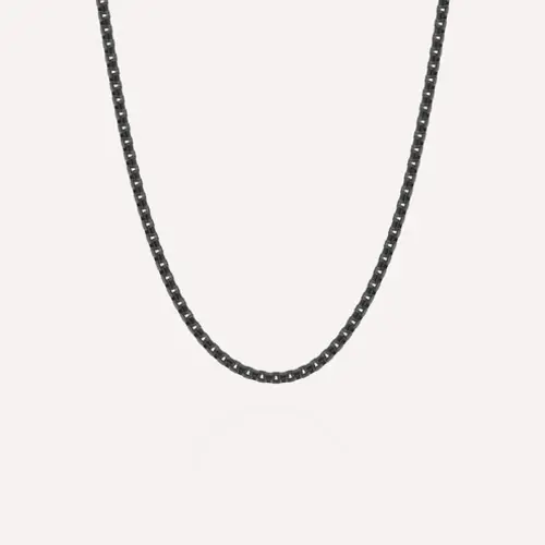 Steel & Barnett Boxed Chain Necklace Black Adjustable 50-60cm/20-24'