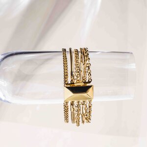 Souvenirs de pomme Fusion Fine Chains Gold Bracelet