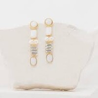 Aurore White Crystal Mix Oorbellen