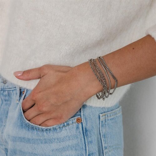 Souvenirs de pomme Fusion Fine Chains Silver Bracelet Souvenirs de pomme Fusion Fine Chains Silver Bracelet