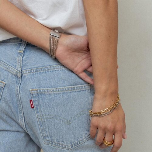 Souvenirs de pomme Fusion Fine Chains Silver Bracelet Souvenirs de pomme Fusion Fine Chains Silver Bracelet