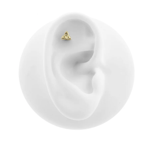 18 Carat Gold Triquetra Threadless
