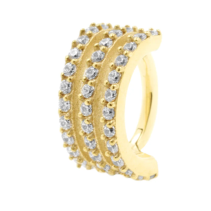 14 Carat Gold Triple Ring Threadless