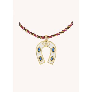 Mya Bay NECKLACE - WHITE MINI HORSESHOE