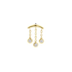 18 Karaats Golden Vertical Helix - Zirkonia