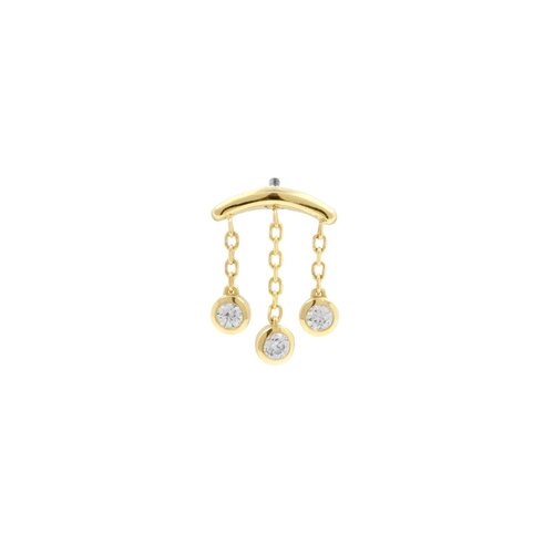 18 Karaats Golden Vertical Helix - Zirkonia 18 Karaats Golden Vertical Helix - Zirkonia