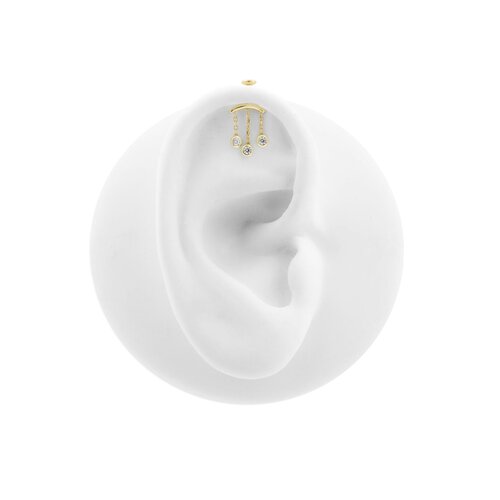 18 Karaats Golden Vertical Helix - Zirkonia