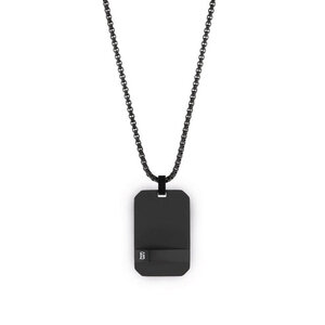 Steel & Barnett Dogtag Necklace Black Adjustable 60-70cm/24-28'
