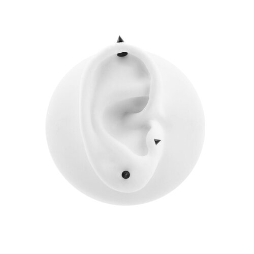 Titanium Flatback Stud with Spike Zwart