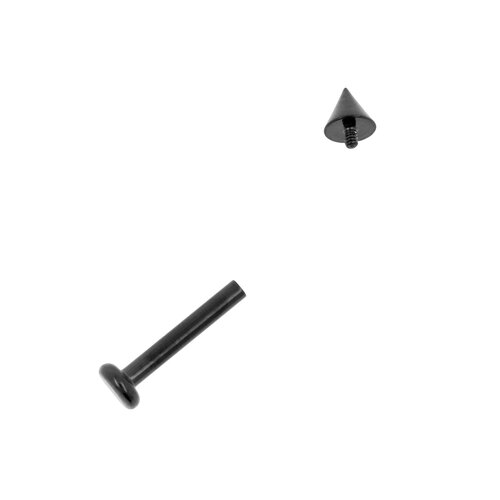 Titanium Flatback Stud with Spike Zwart