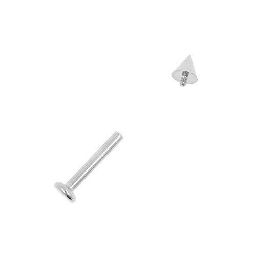 Titanium Flatback Stud With Spike Silver
