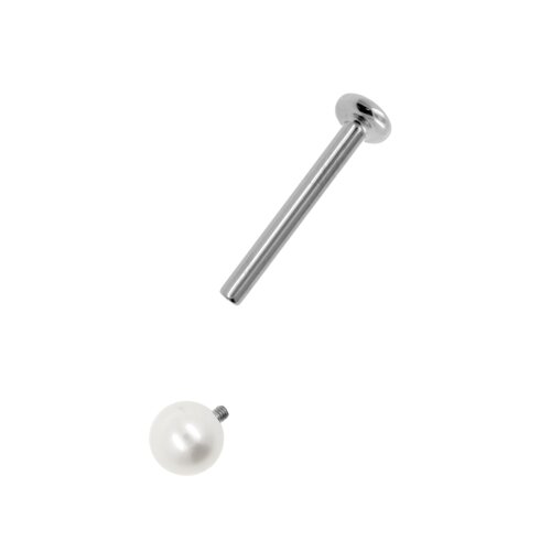 Titanium labret with freshwater pearl