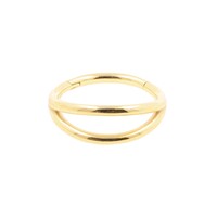 Nickel-Free Steel Click Ring – Double Hoop Gold