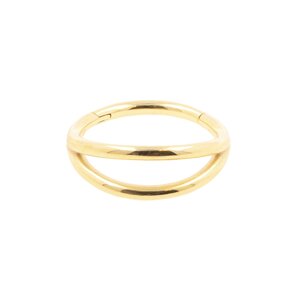 Nickel-Free Steel Click Ring – Double Hoop Gold