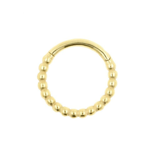 Nickel-Free Steel Click Ring – Gold Dots