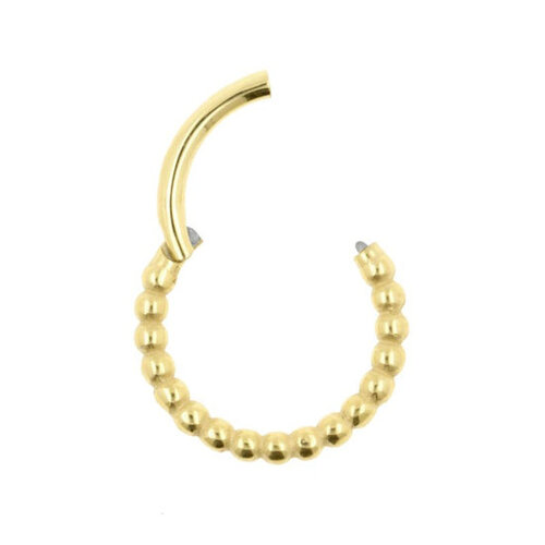 Nickel-Free Steel Click Ring – Gold Dots
