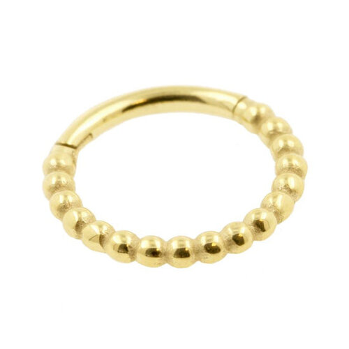 Nickel-Free Steel Click Ring – Gold Dots