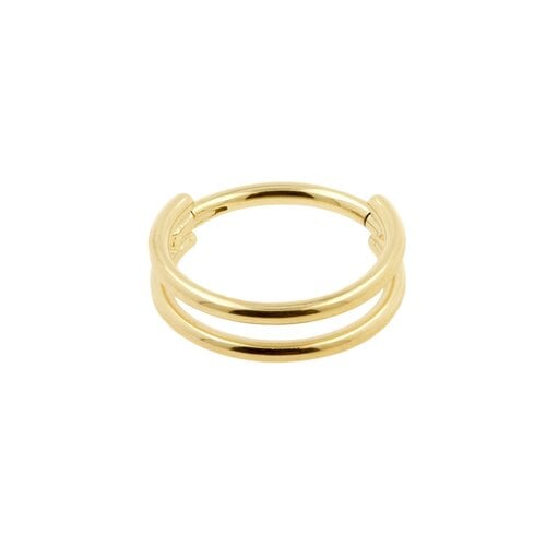 Titanium Double Click Ring – Gold