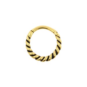 Surgical Steel Click Ring – Twisted Wire Gold