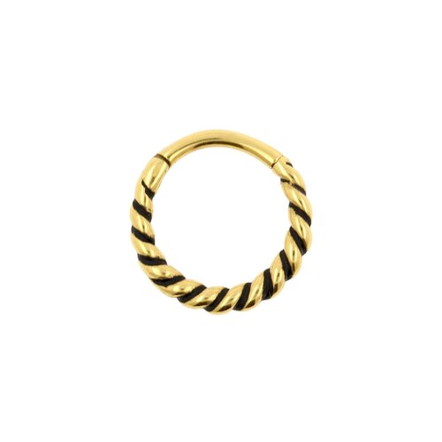 Surgical Steel Click Ring – Twisted Wire Gold