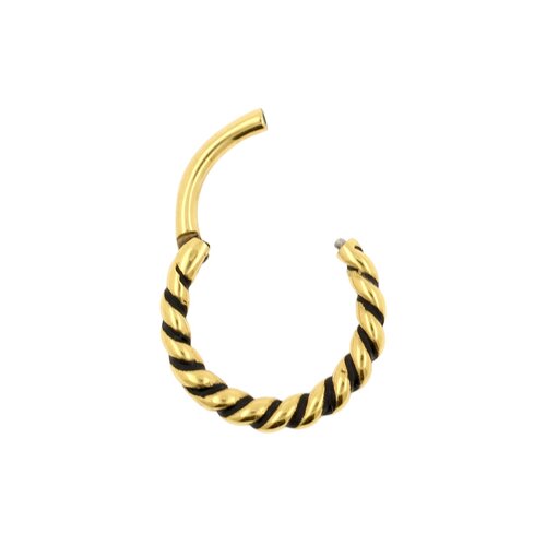 Surgical Steel Click Ring – Twisted Wire Gold