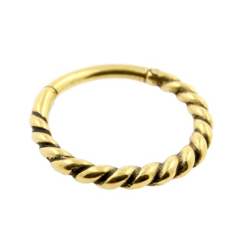 Surgical Steel Click Ring – Twisted Wire Gold