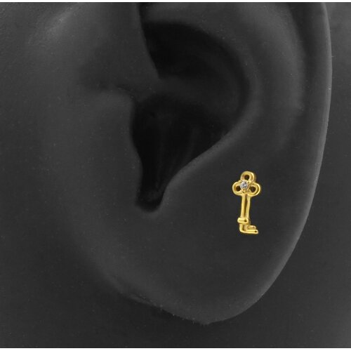 Surgical Steel Zirconia Labret Stud – Key Gold