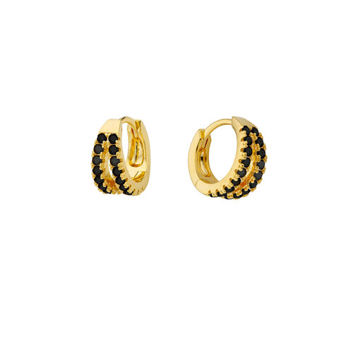 Mya Bay BOUCLES D'OREILLES - BLACK DOUBLE DEHLI