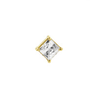 18 Karat Gold Zirconia Square 2MM