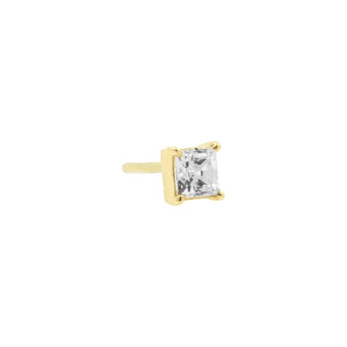 18 Karat Gold Zirconia Square 2MM 18 Karat Gold Zirconia Square 2MM
