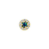 18 Karat Gold Zirconia Opaal Disc Black Opal 4MM