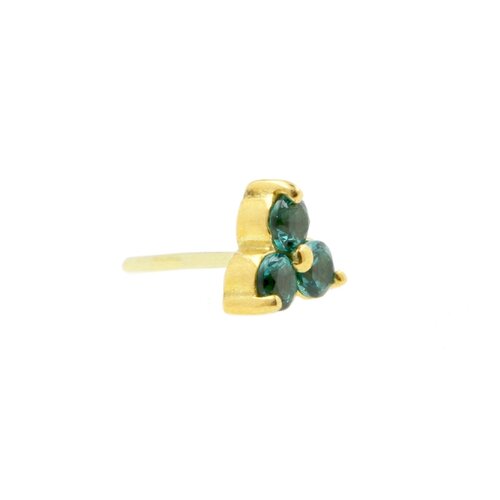 18 Karat Gold Dark Afghan Tourmaline Trinity 2.5MM 18 Karat Gold Dark Afghan Tourmaline Trinity 2.5MM