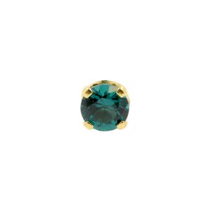 18 Karat Gold Dark Afghan Tourmaline Prong-set 1.5MM