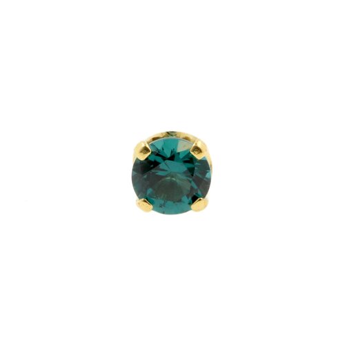 18 Karat Gold Dark Afghan Tourmaline Prong-set 2MM 18 Karat Gold Dark Afghan Tourmaline Prong-set 2MM