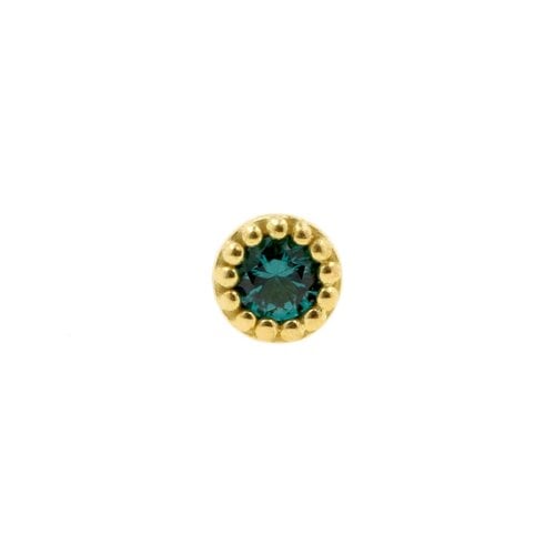 18 Karat Gold Vintage Dark Afghan Tourmaline 2.5MM 18 Karat Gold Vintage Dark Afghan Tourmaline 2.5MM