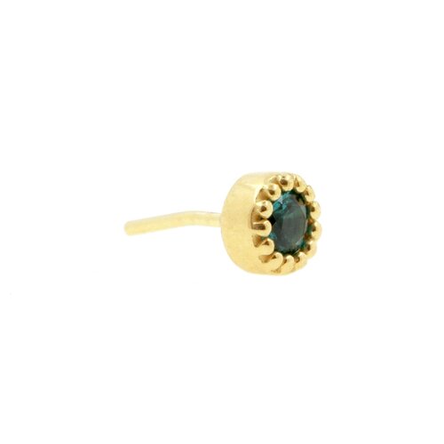 18 Karat Gold Vintage Dark Afghan Tourmaline 2.5MM 18 Karat Gold Vintage Dark Afghan Tourmaline 2.5MM