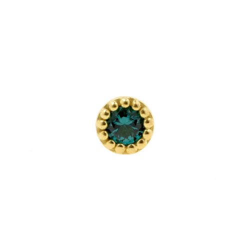 18 Karat Gold Vintage Dark Afghan Tourmaline 3.5MM 18 Karat Gold Vintage Dark Afghan Tourmaline 3.5MM