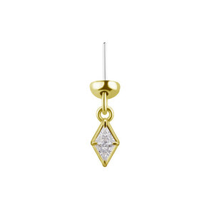 18 Karat Gold Helix Dangle - Zirconia Diamond Gold 18 Karat Gold Helix Dangle - Zirconia Diamond Gold
