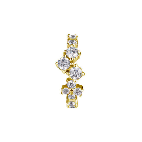 Nickel-Free Stainless Steel Click Ring - Zirconia Festive Gold Nickel-Free Stainless Steel Click Ring - Zirconia Festive Gold