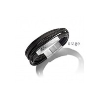 A/2511/21 Armband heren leder zwart staal