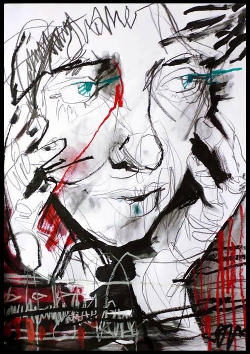 Faces on Paper mixed material