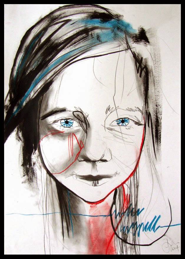 Faces on Paper mixed material