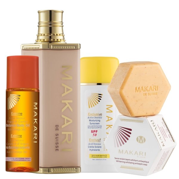 Makari Makari - 4-delige huidverzorgingsset - Complete verzorging voor de zomer - Stralende, heldere en beschermde huid