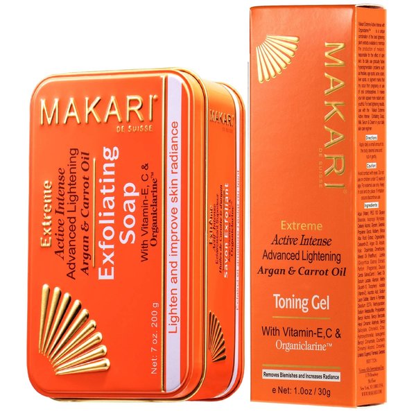 Makari Makari - Verstevigende gel - Exfoliërende zeep - Verbetert huidtextuur en bevordert gezonde glans