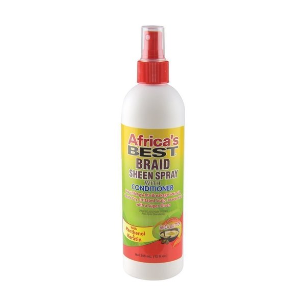 Africa's Best Africa's Best - Vlechtenspray – Hydrateert haar en hoofdhuid – Verlicht jeuk en voorkomt uitdroging – Geeft langdurige glans en zachtheid – 355ml