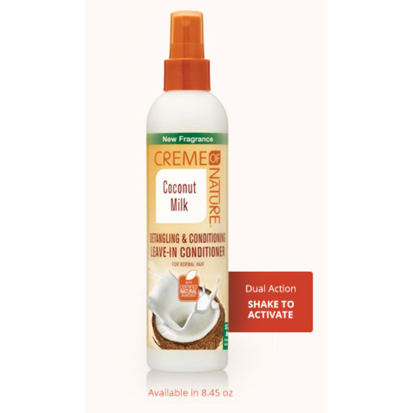 Creme of Nature Creme of Nature - Leave-in conditioner Natural Coconut Milk - Verzacht, ontwart en hydrateert - Beschermt tegen schade en breuk - 8.45oz