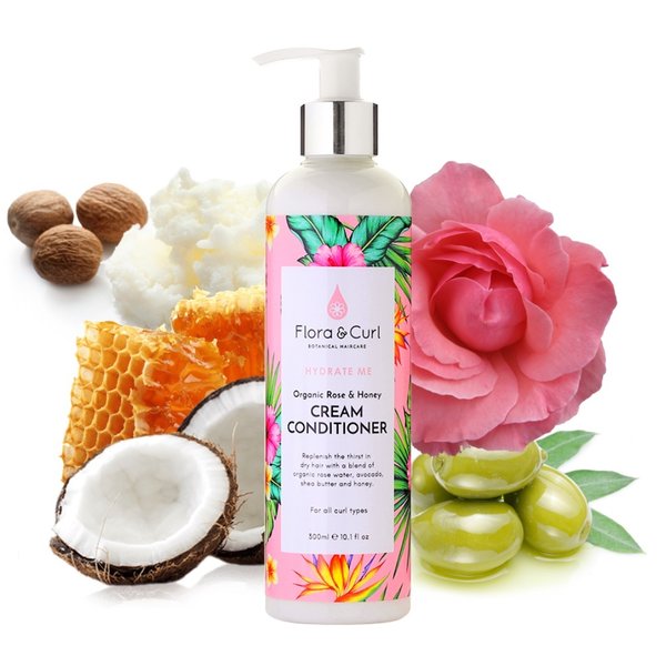 Flora & Curl HYDRATE ME - Rose Water & Honey Cream Conditioner (300ml)