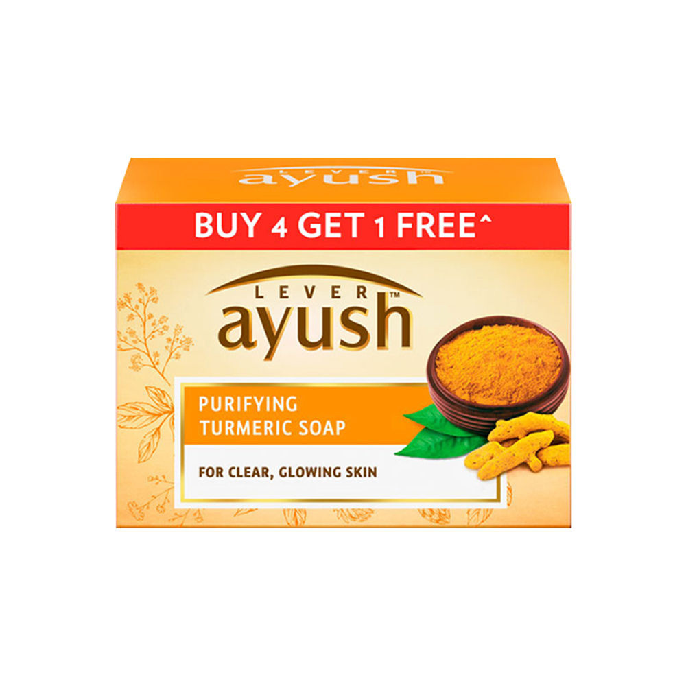 Lever Ayush Purifying Turmeric Soap 4+1 free A&F Cosmetics