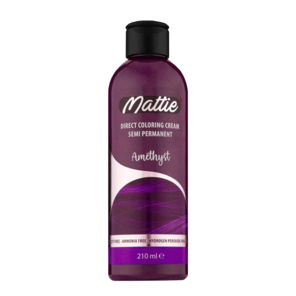Mattie Mattie - Haarkleurcreme Amethist – Geeft intense paarse glans – Zonder ammoniak of peroxide – Blijft tot 12 wasbeurten – 210ml