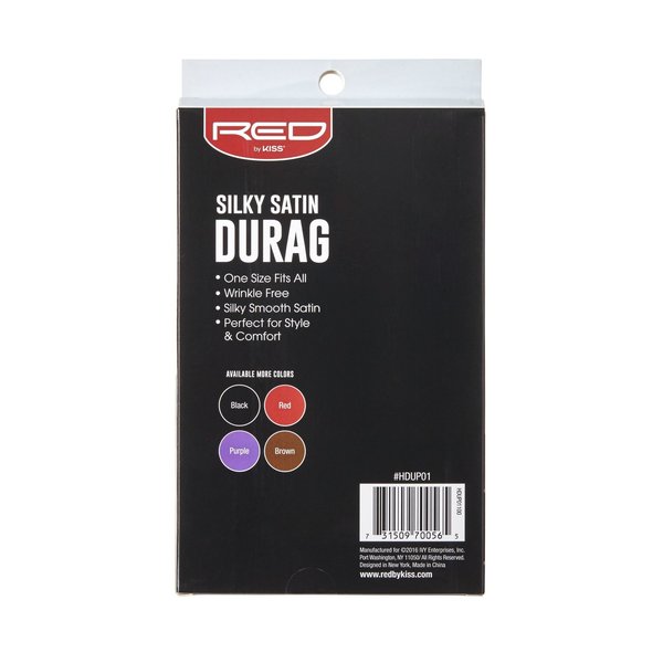 Red by Kiss Silky Satin Durag (Black)